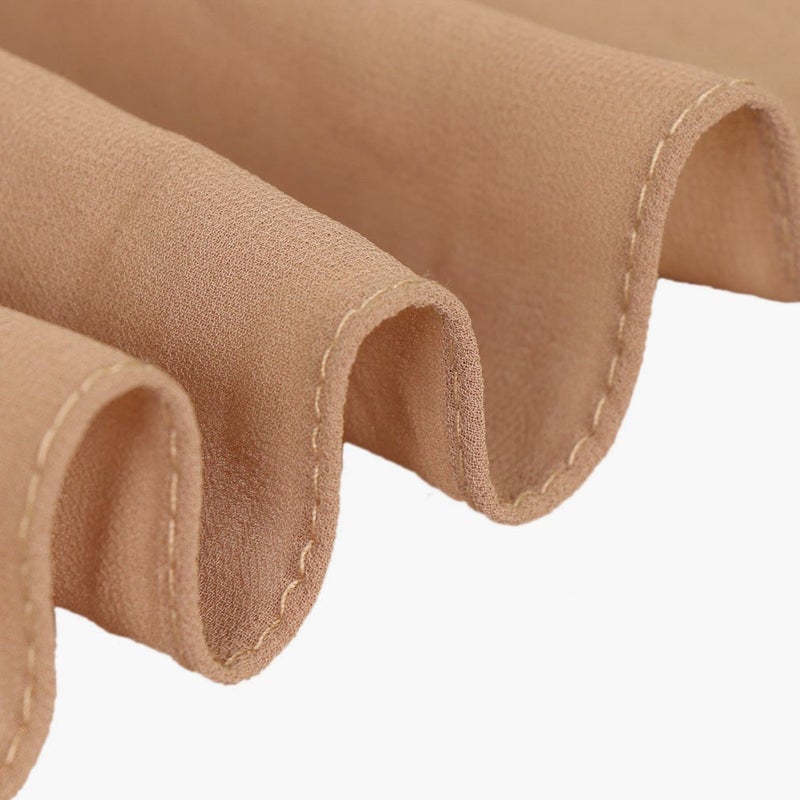 LMVERNA Lightweight Chiffon Scarf Solid Color Thick Chiffon Hijab Long Shawl Wrap Scarves (Nude) - Image 4